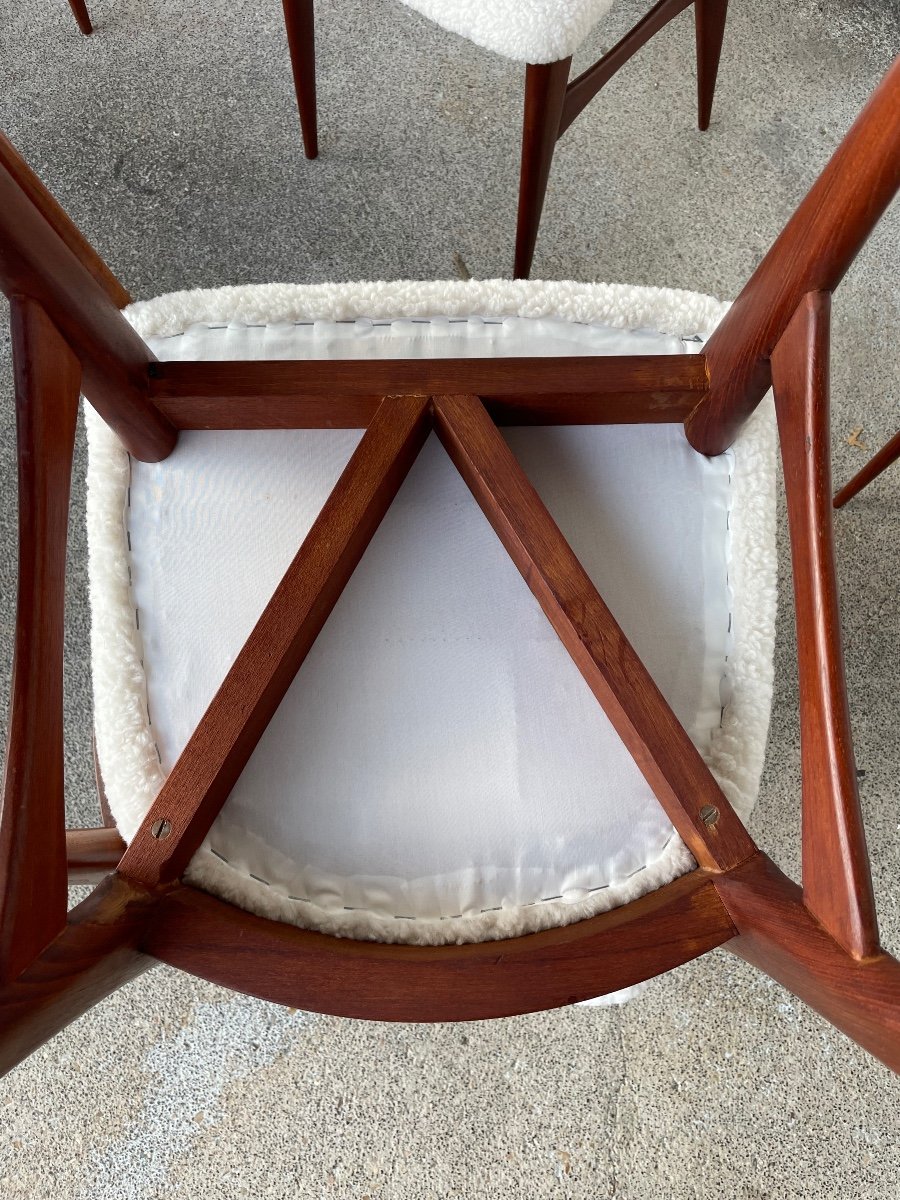 Set Of Six Scandinavian Teak Chairs Circa 1960-photo-4